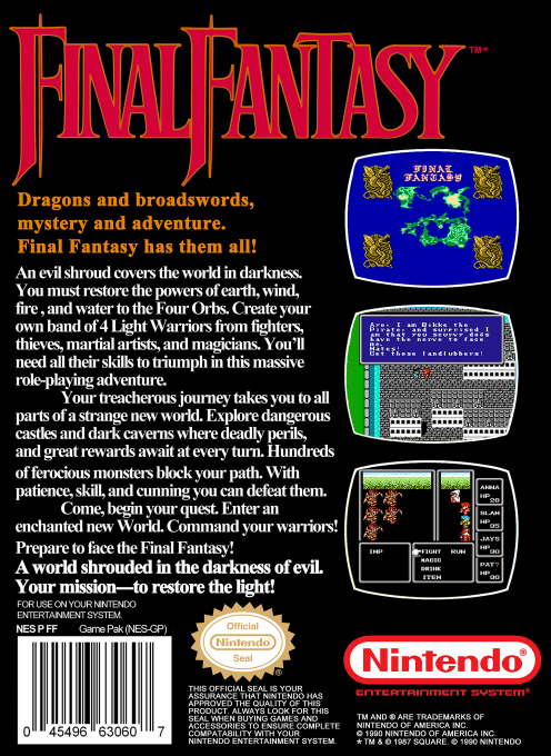 Final Fantasy box art for Famicom